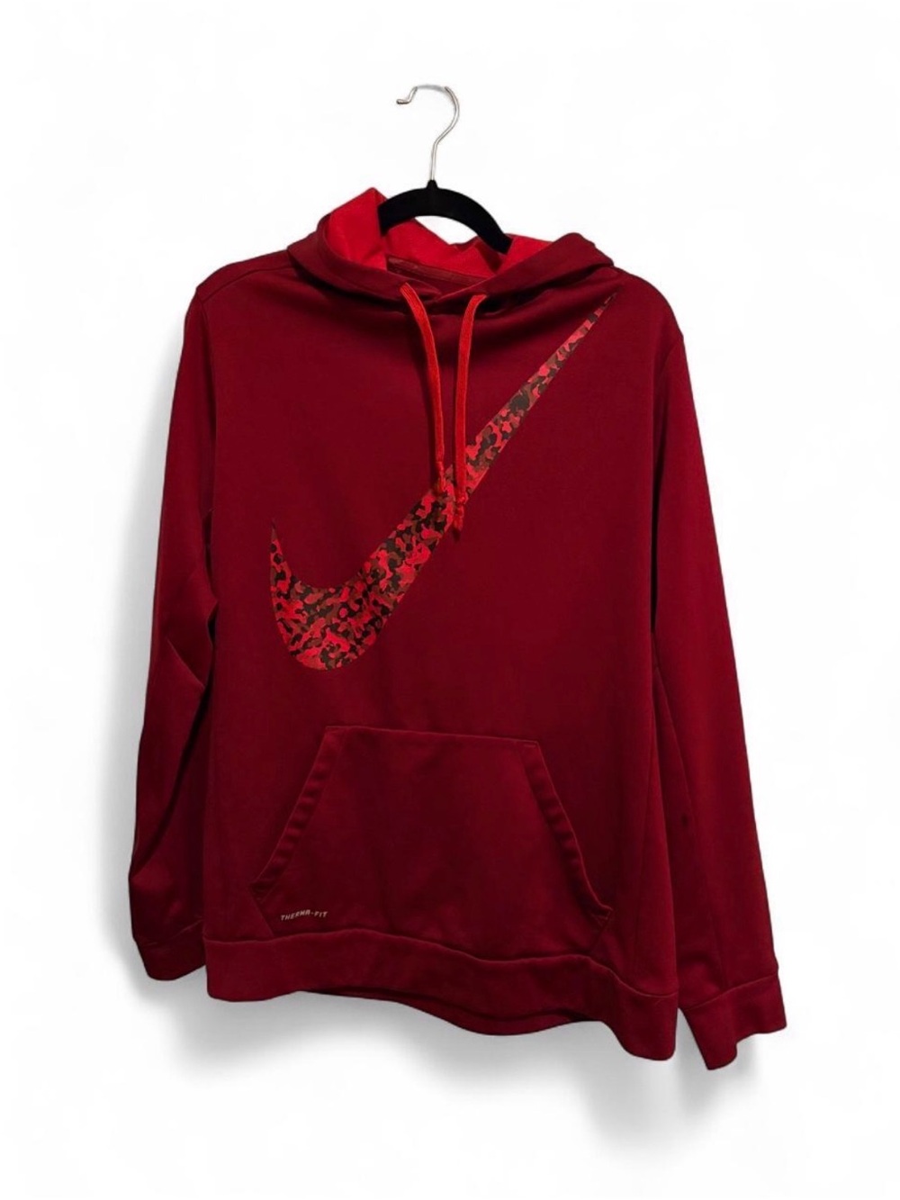 Nike Therma-Fit Women’s L Hoodie Team Crimson Camo Swoosh Pullover